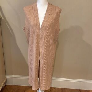 Sleeveless Tan Knit Cardigan